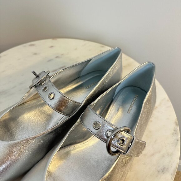 REFORMATION Bethany Ballet Flat in Silver Size US 9 - Picture 8 of 11